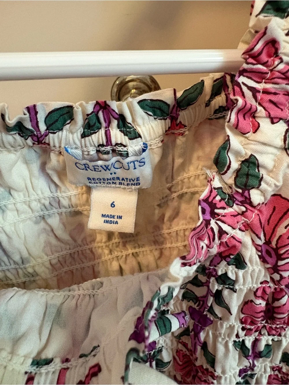 J. Crew Factory Pink Floral Smocked Puff-Sleeve Dress